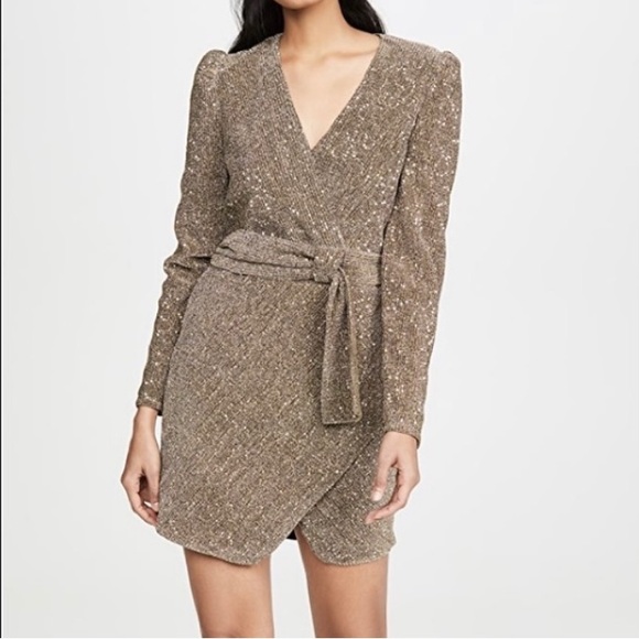 Saylor Juanita-GOLD Small Lightweight Gold Sequin Dress NWT - Picture 5 of 8